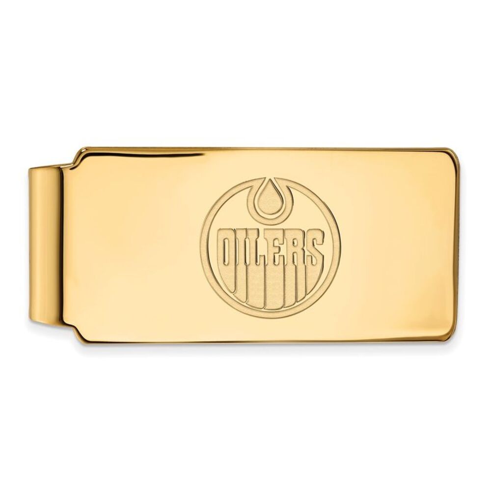 Sterling Silver 14k Yellow Gold Plated NHL Edmonton Oilers Money Clip